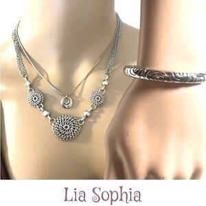 Lia Sophia 3pc Jewelry Set NEW! Ex Cond RUMBA, ROSETTE & MOON TRENDING